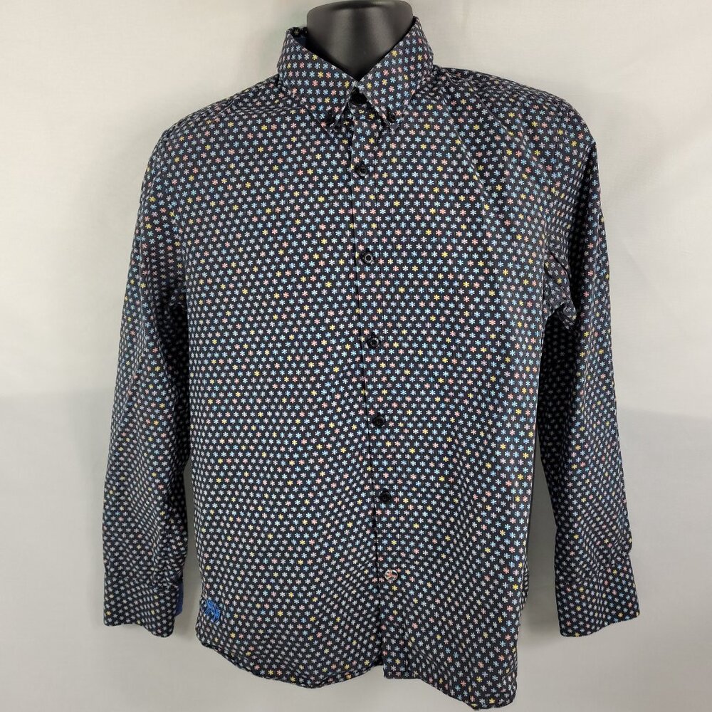 John Lennon Collection Retro Long Sleeve Button-Up Dress Shirt Mens Medium
